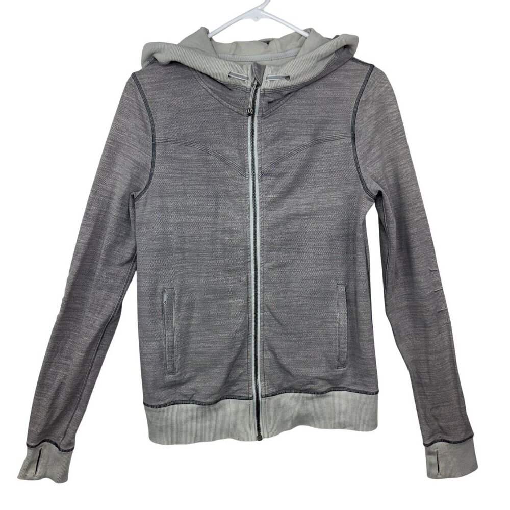 Lululemon heather gray spacedye Bliss Break full zip workout athlesure Hoodie M?